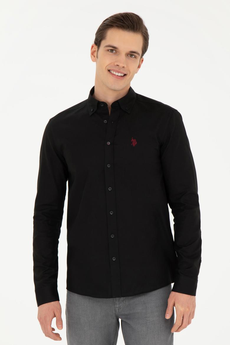 Erkek Siyah Uzun Kollu Basic Gömlek - 50256697046