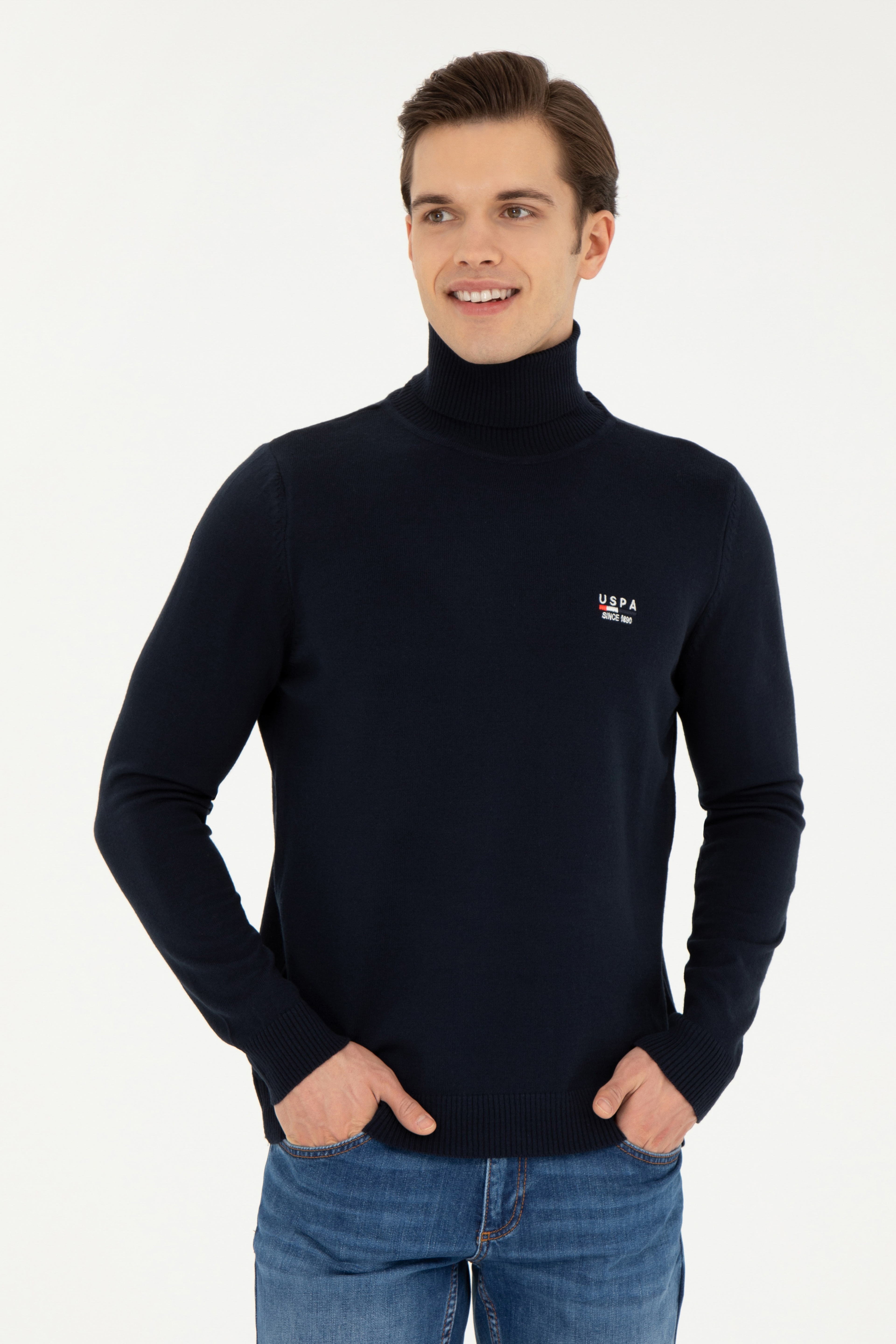 Erkek Lacivert Basic Kazak - Image 1