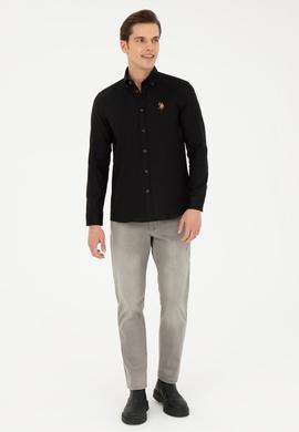 Erkek Siyah Uzun Kollu Basic Gömlek - 50271277037