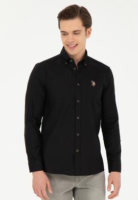 Erkek Siyah Uzun Kollu Basic Gömlek - 50271277037