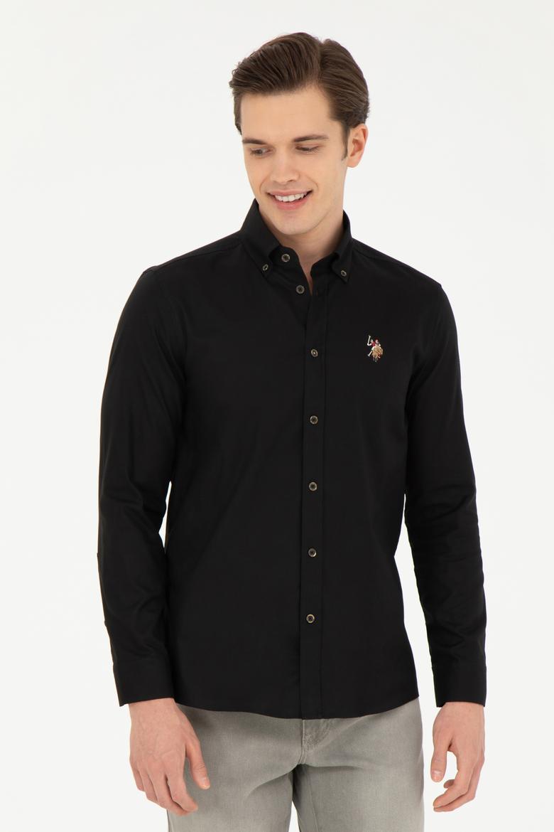 Erkek Siyah Uzun Kollu Basic Gömlek - 50271277037