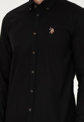 Erkek Siyah Uzun Kollu Basic Gömlek - 50271277037