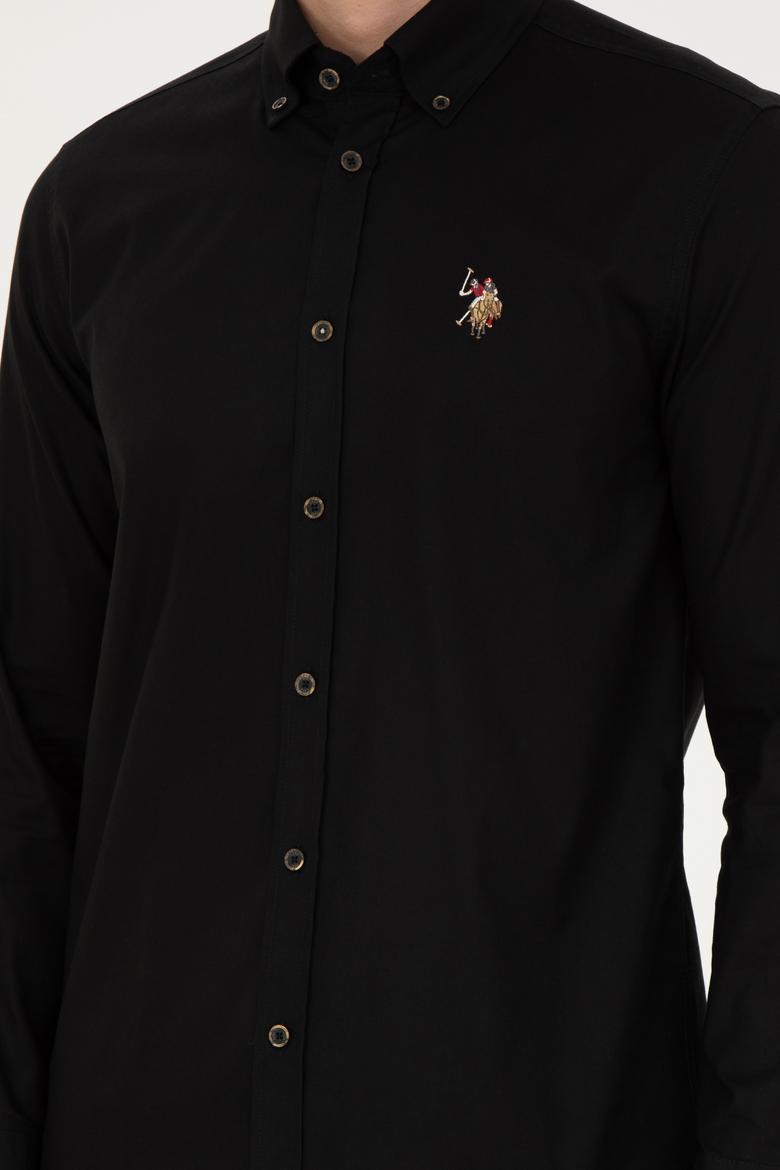 Erkek Siyah Uzun Kollu Basic Gömlek - 50271277037