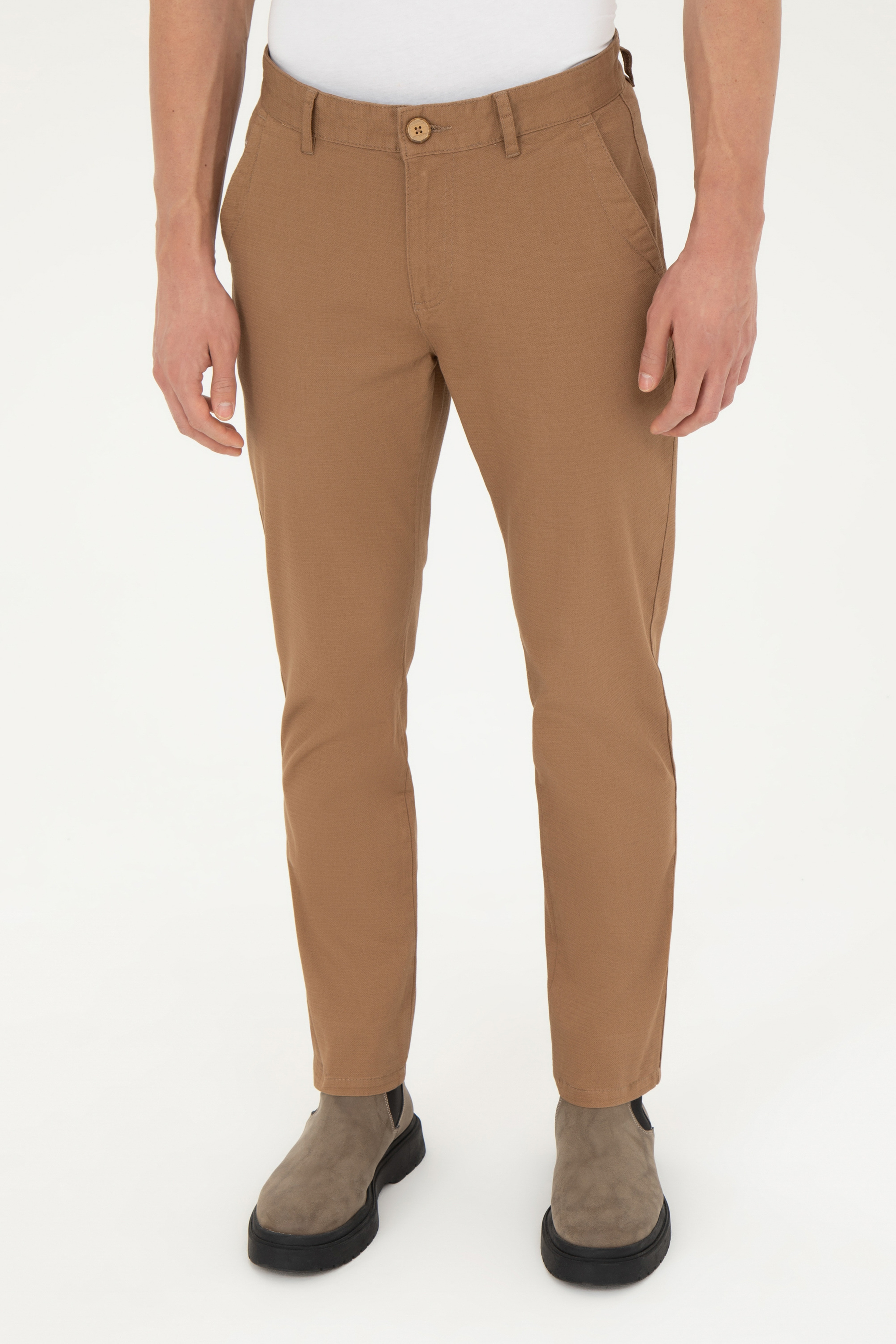 Erkek Regular Fit Camel Kanvas / Chino Pantolon - Image 2