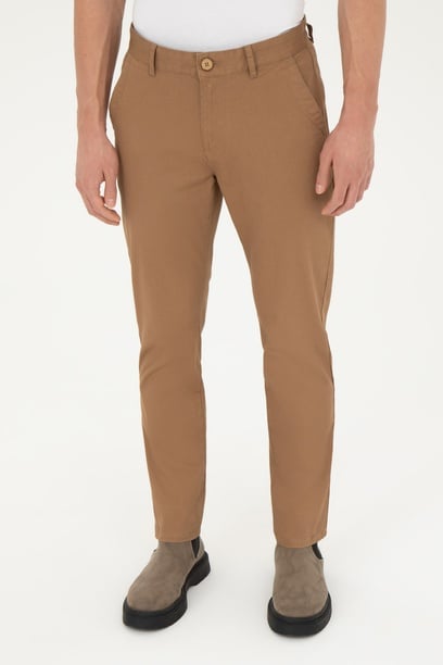 Erkek Camel Kanvas / Chino Pantolon