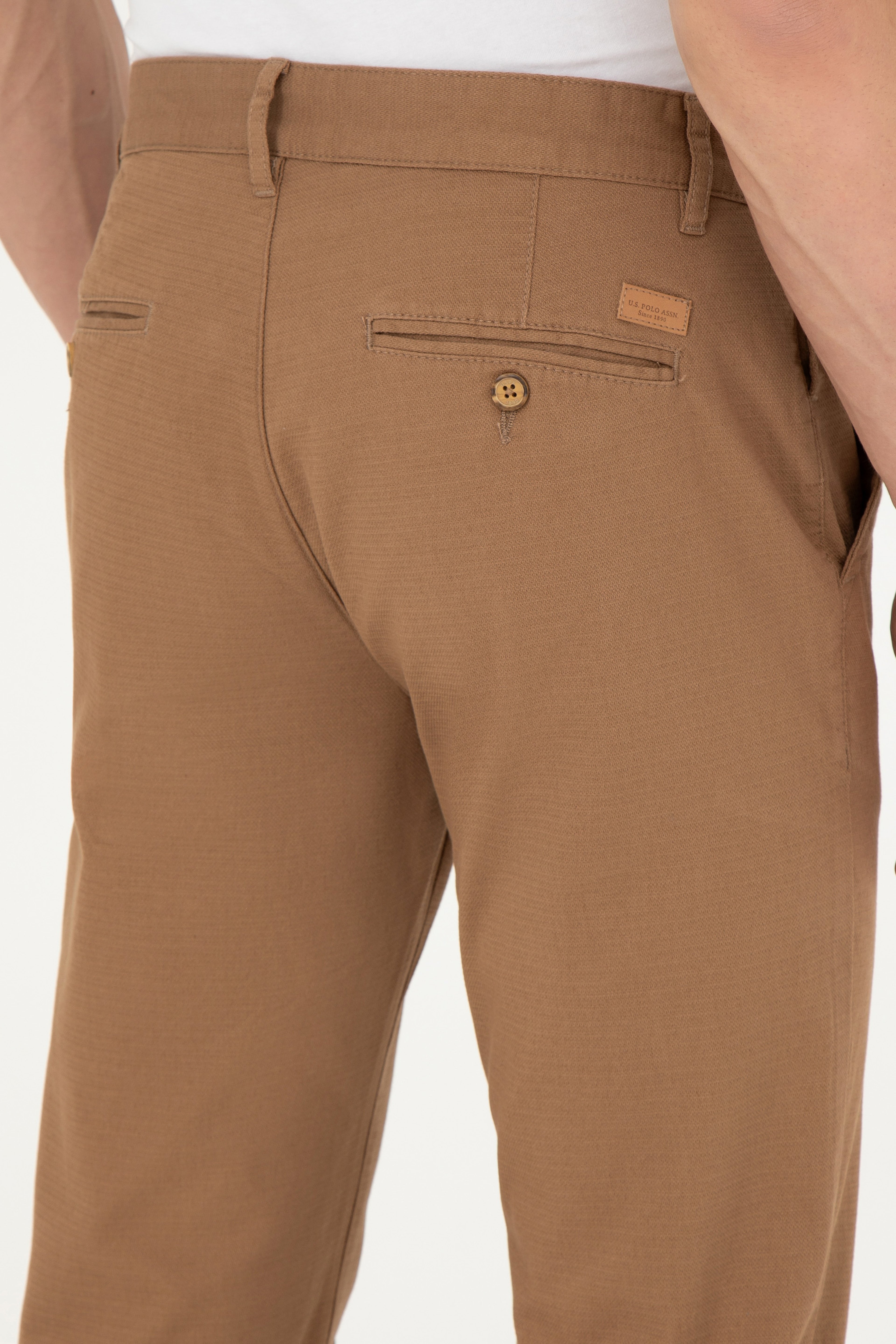 Erkek Regular Fit Camel Kanvas / Chino Pantolon