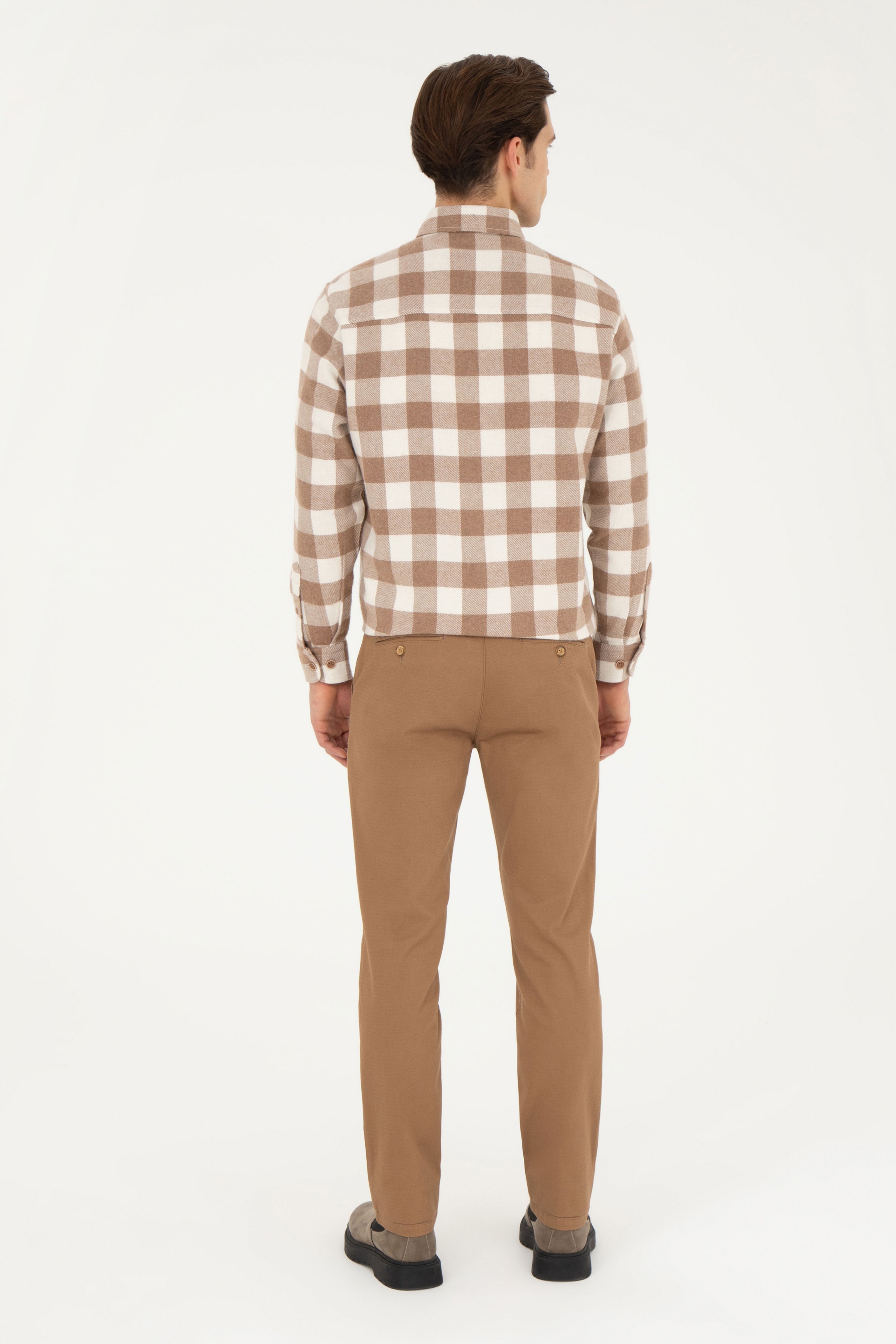 Erkek Regular Fit Camel Kanvas / Chino Pantolon