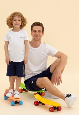 Erkek Beyaz Bisiklet Yaka Tişört - 50263316030