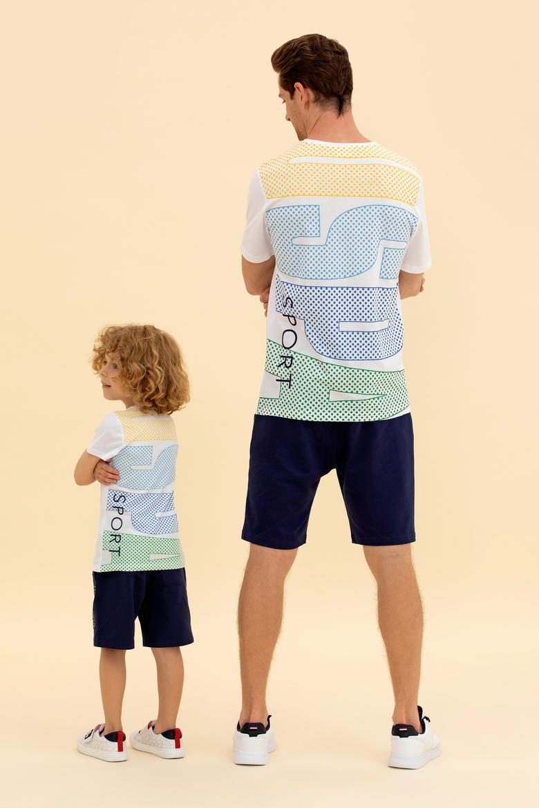 Erkek Beyaz Bisiklet Yaka Tişört - 50263316030