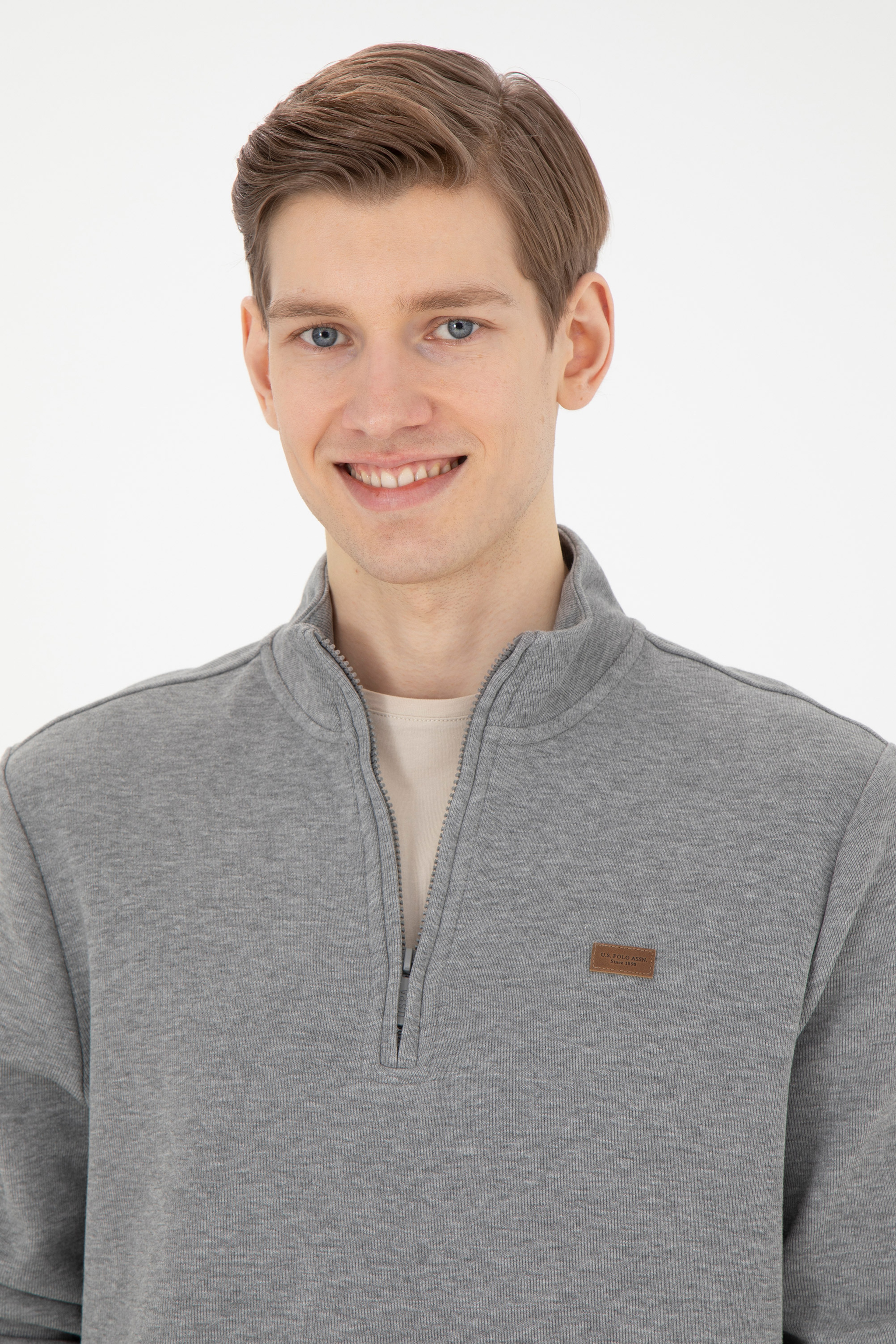 Erkek Gri Melanj Sweatshirt - Image 2