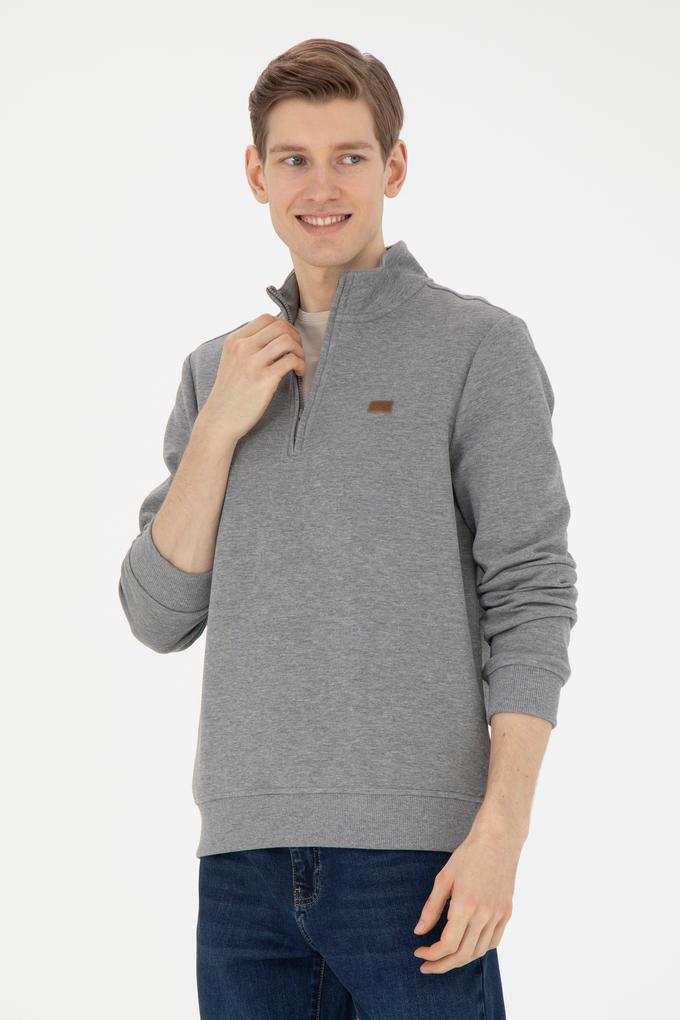 Erkek Gri Melanj Sweatshirt