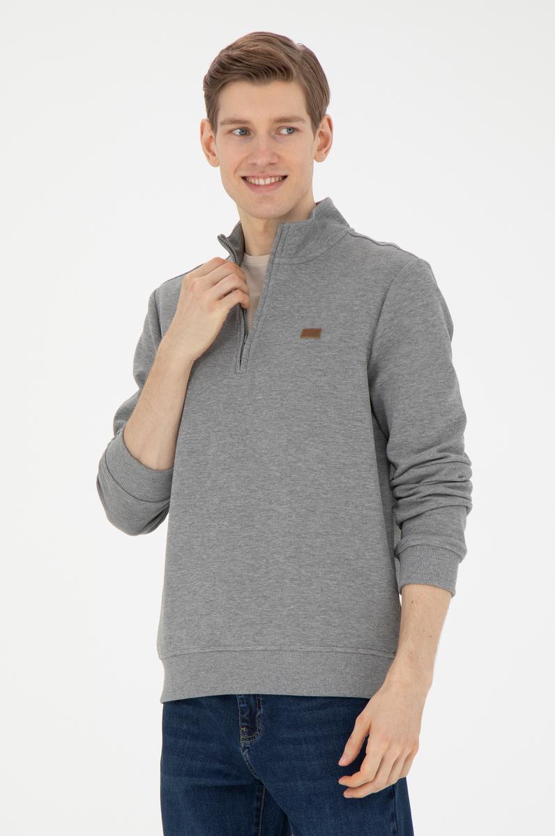 Erkek Gri Melanj Sweatshirt