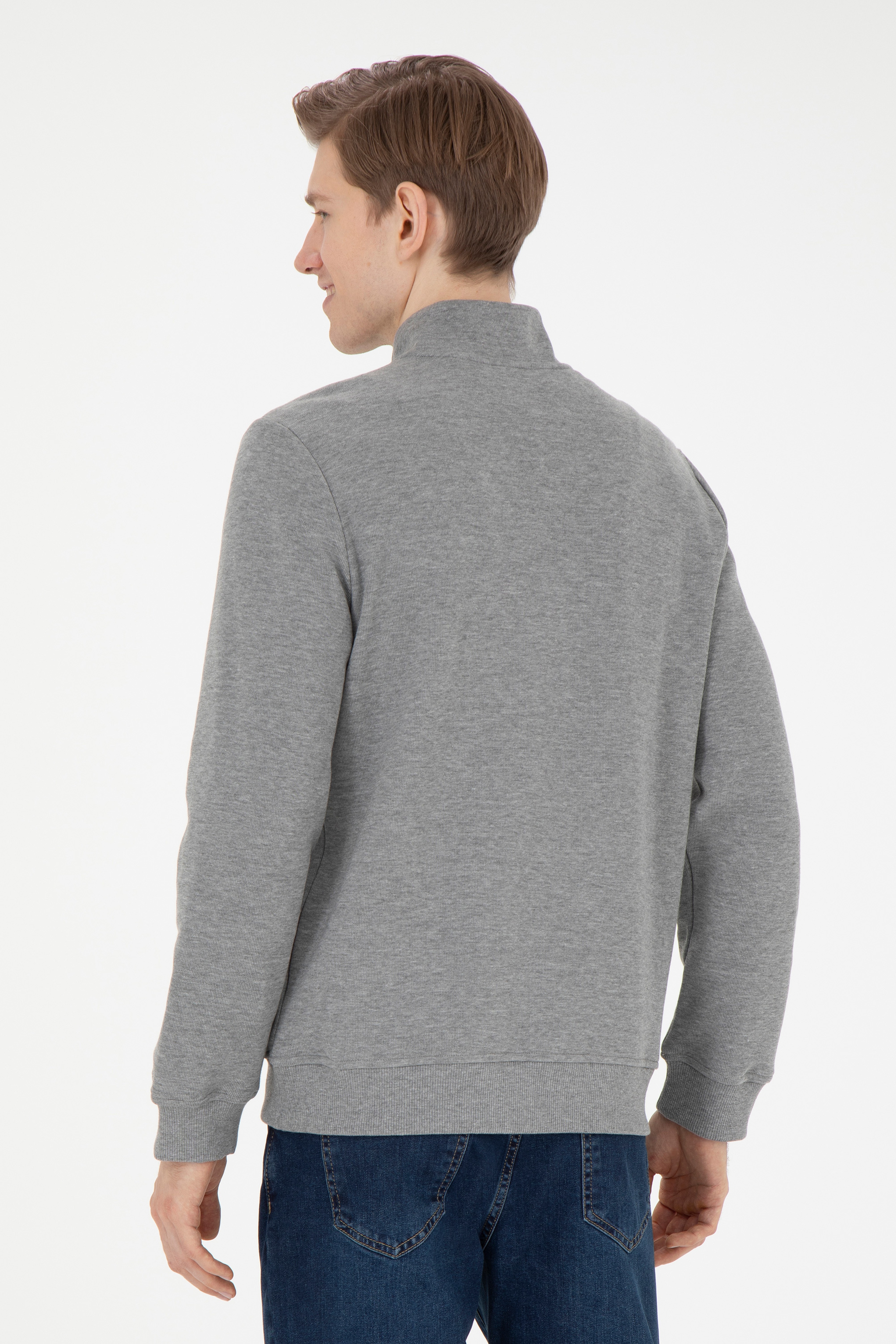 Erkek Gri Melanj Sweatshirt
