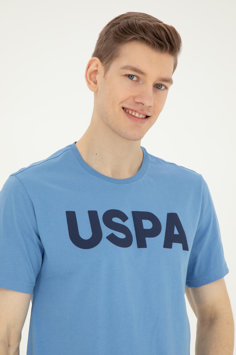 Erkek Regular Fit Bisiklet Yaka Koyu Mavi Basic Tişört