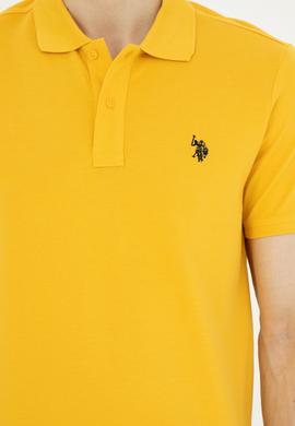 Erkek Slim Fit Polo Yaka Safran Basic Tişört - 50279573201