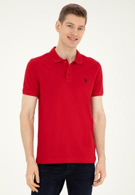 Erkek Slim Fit Polo Yaka Kırmızı Basic Tişört - 50279573377