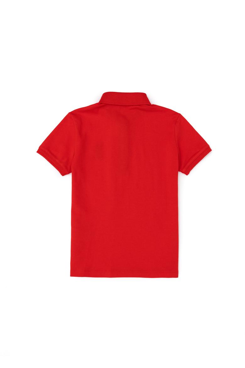 Kız Çocuk Kırmızı Polo Yaka Basic Tişört - 50283286088