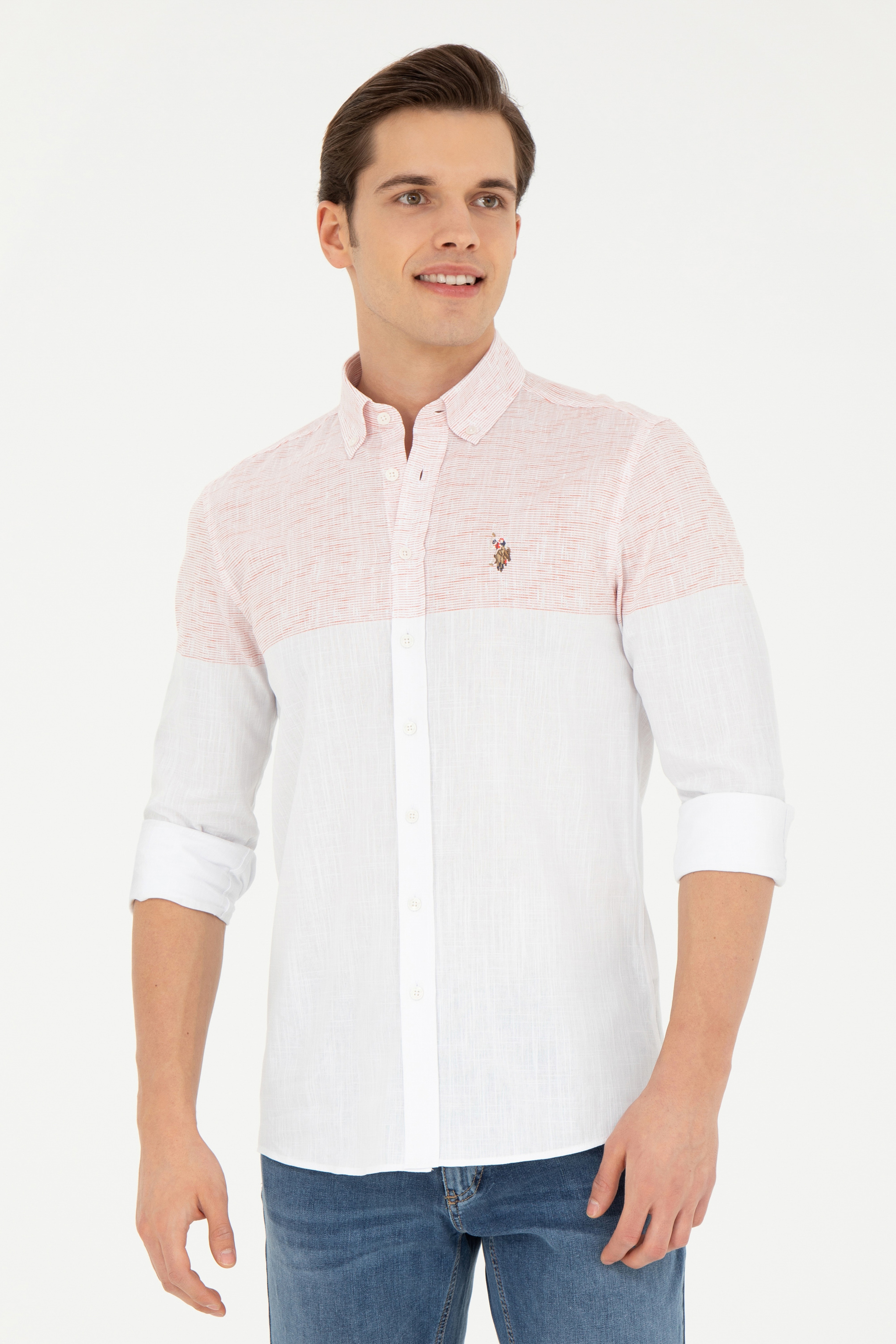 Erkek Turuncu Uzun Kollu Gömlek
