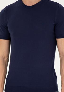 Erkek Slim Fit Bisiklet Yaka Lacivert Kazak - 50280428017