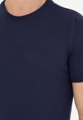 Erkek Slim Fit Bisiklet Yaka Lacivert Kazak - 50280428017