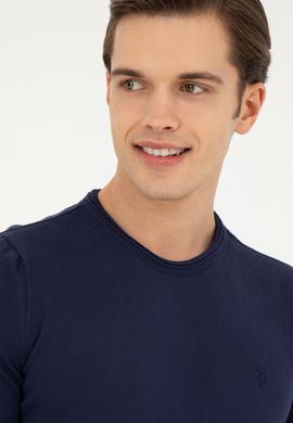 Erkek Slim Fit Bisiklet Yaka Lacivert Kazak - 50280428017