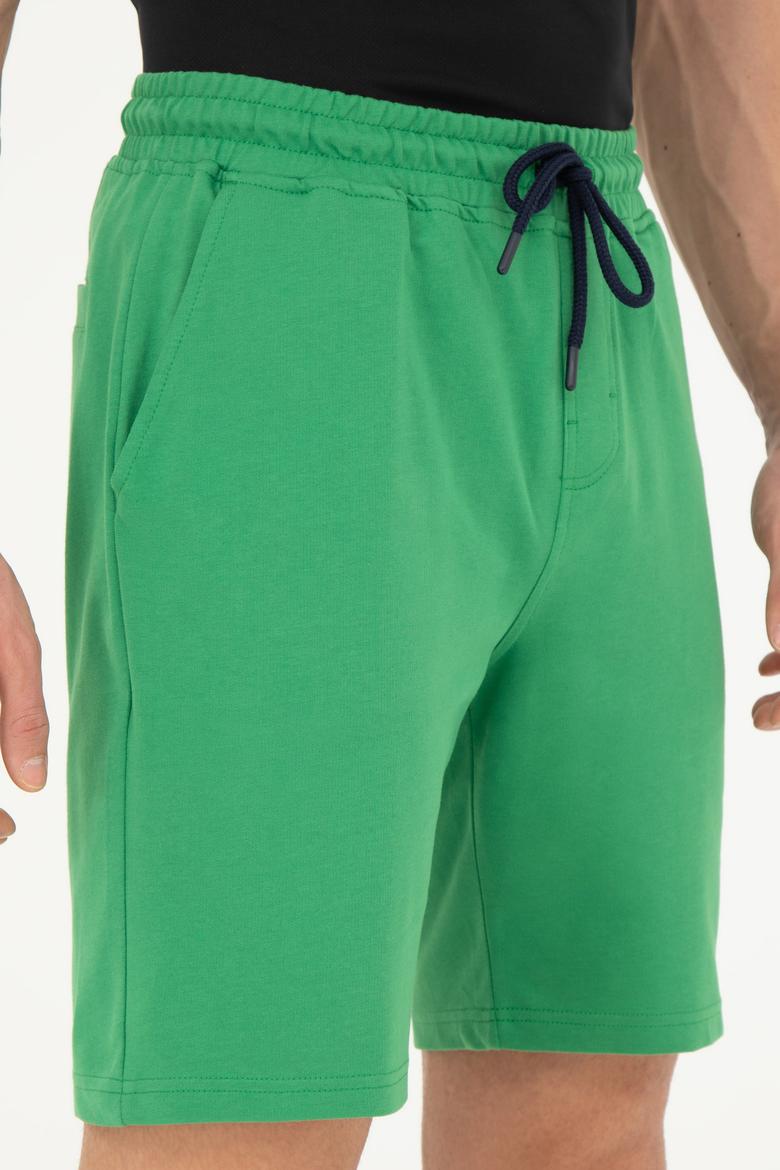 Erkek Yeşil Örme Şort - 50279636091