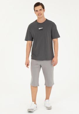 Erkek Koyu Gri Örme Şort - 50279640051