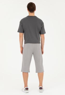 Erkek Koyu Gri Örme Şort - 50279640051