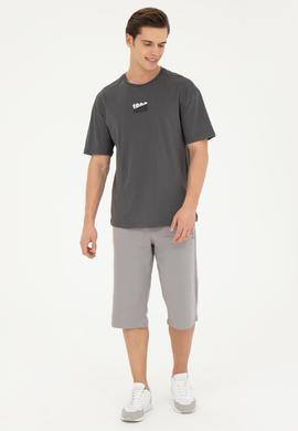 Erkek Koyu Gri Örme Şort - 50279640051