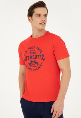 Erkek Regular Fit Bisiklet Yaka Kırmızı Tişört - 50282005021