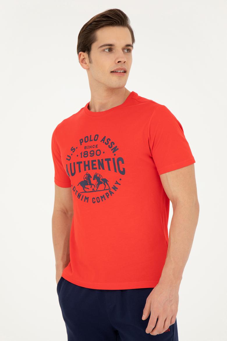 Erkek Regular Fit Bisiklet Yaka Kırmızı Tişört - 50282005021