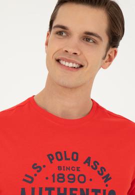 Erkek Regular Fit Bisiklet Yaka Kırmızı Tişört - 50282005021