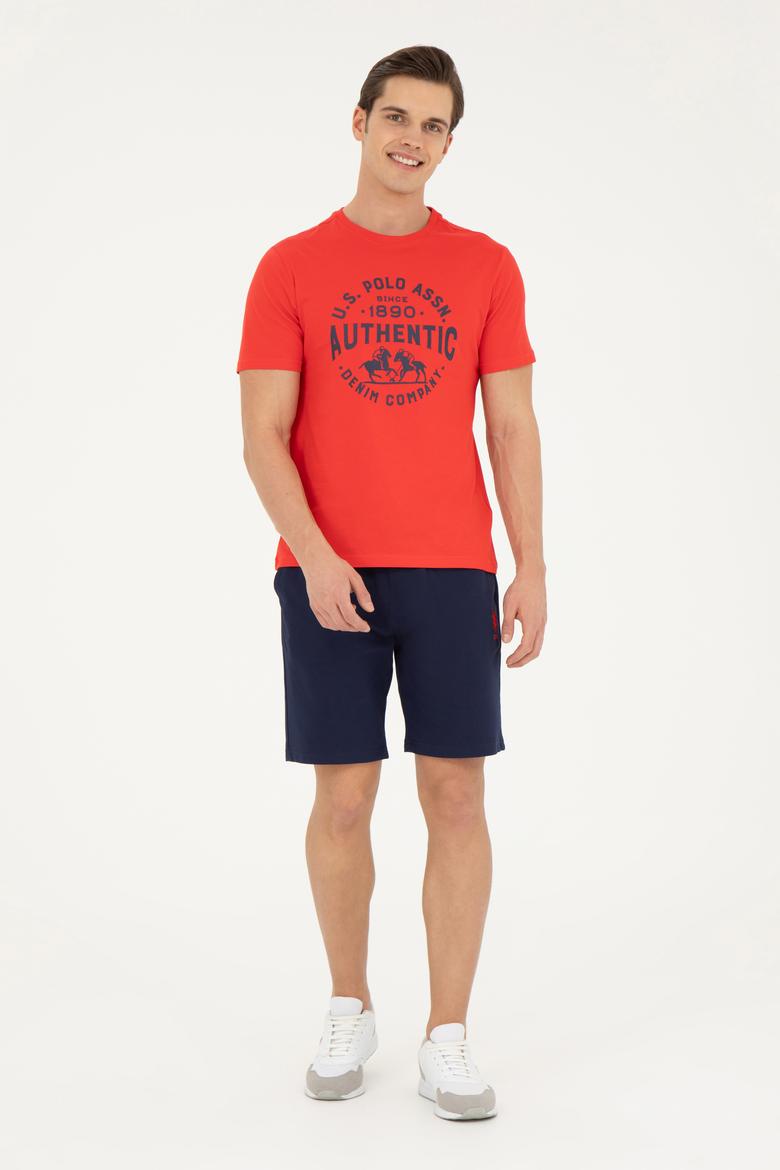 Erkek Regular Fit Bisiklet Yaka Kırmızı Tişört - 50282005021