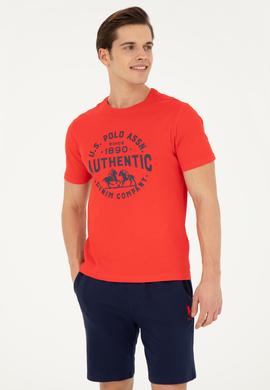 Erkek Regular Fit Bisiklet Yaka Kırmızı Tişört - 50282005021