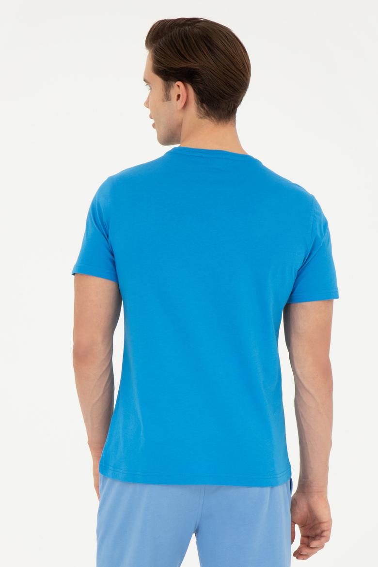 Erkek Regular Fit Bisiklet Yaka Saks Tişört - 50282005038