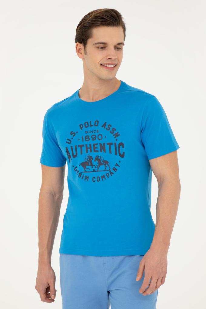 Erkek Regular Fit Bisiklet Yaka Saks Tişört