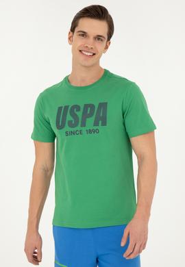 Erkek Regular Fit Bisiklet Yaka Yeşil Tişört - 50282027031