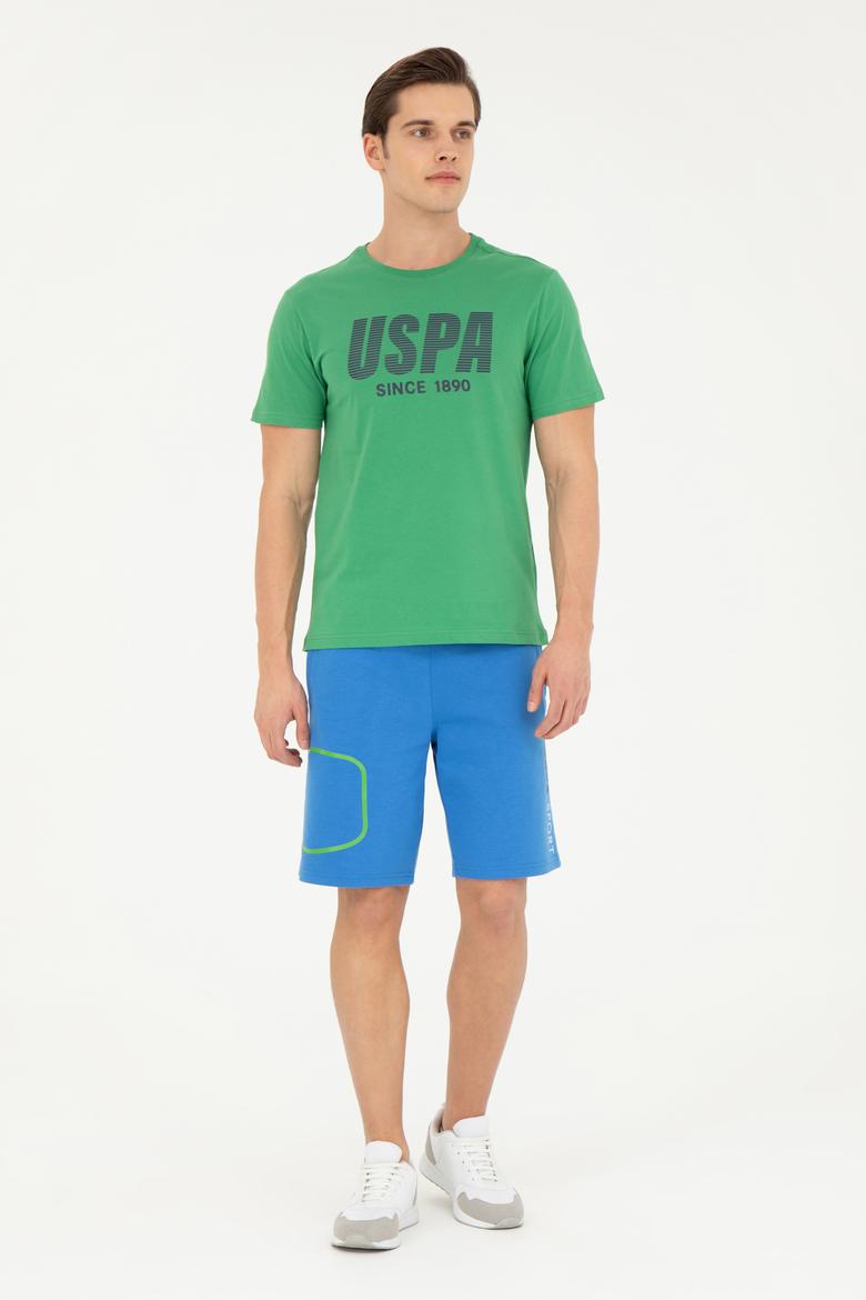 Erkek Regular Fit Bisiklet Yaka Yeşil Tişört - 50282027031