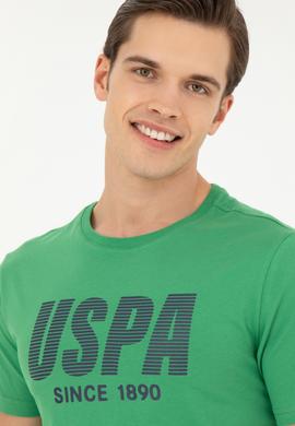 Erkek Regular Fit Bisiklet Yaka Yeşil Tişört - 50282027031