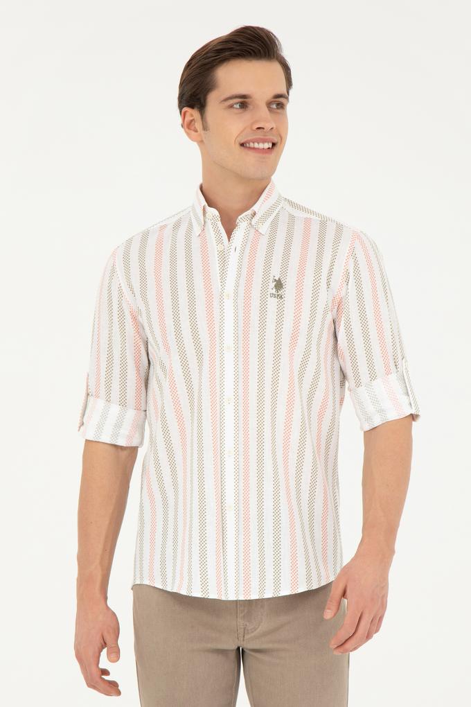 Erkek Haki Uzun Kollu Gömlek