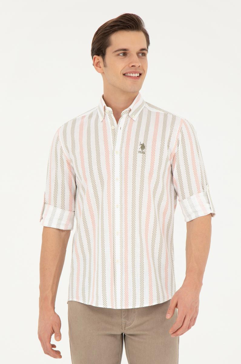 Erkek Haki Uzun Kollu Gömlek