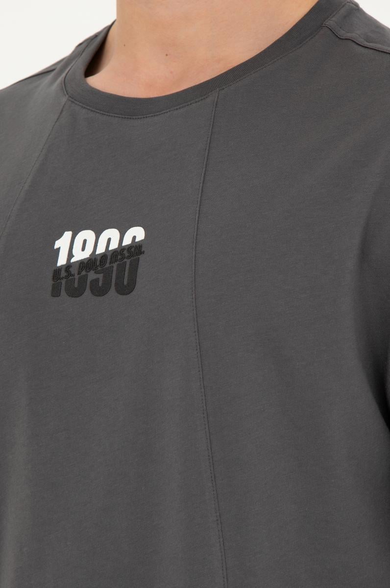 Erkek Comfort Fit Bisiklet Yaka Antrasit Tişört