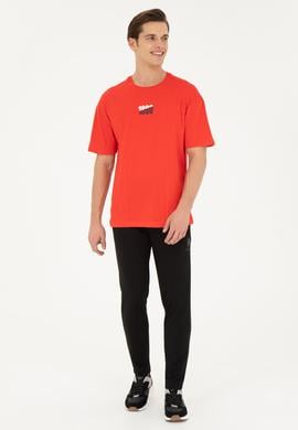 Erkek Comfort Fit Bisiklet Yaka Kırmızı Tişört - 50287049046