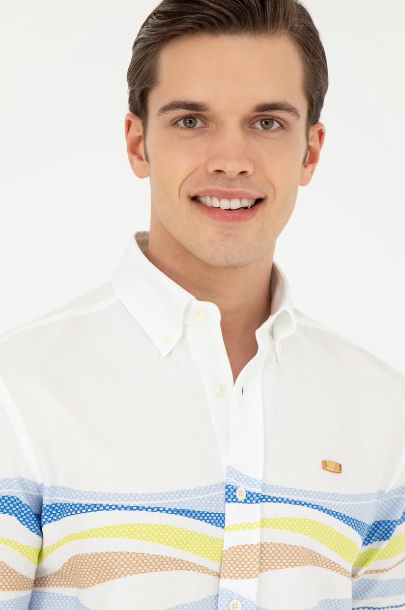 Erkek Mavi Uzun Kollu Gömlek