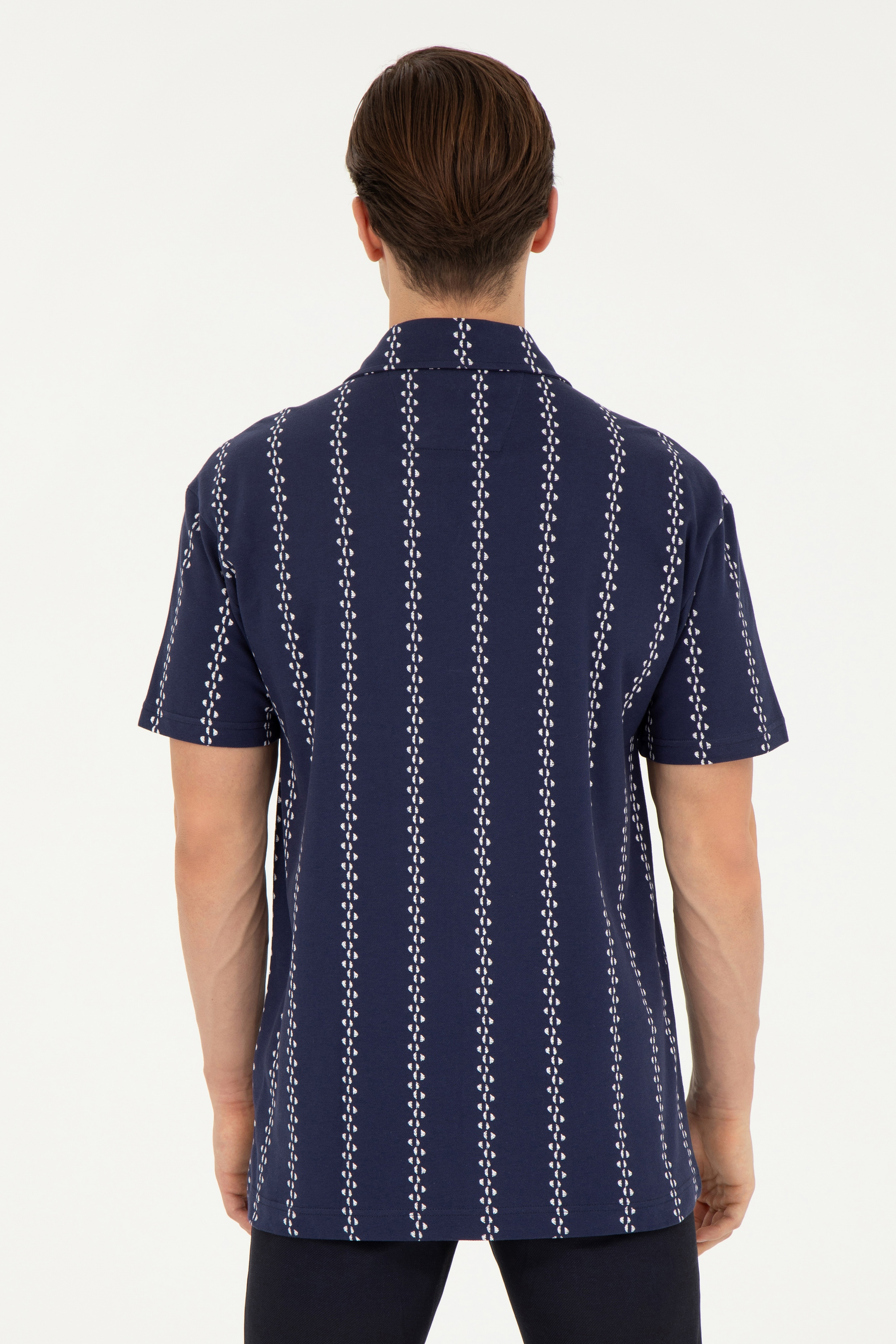 Erkek Lacivert Comfort Polo Yaka Tişört - Image 5