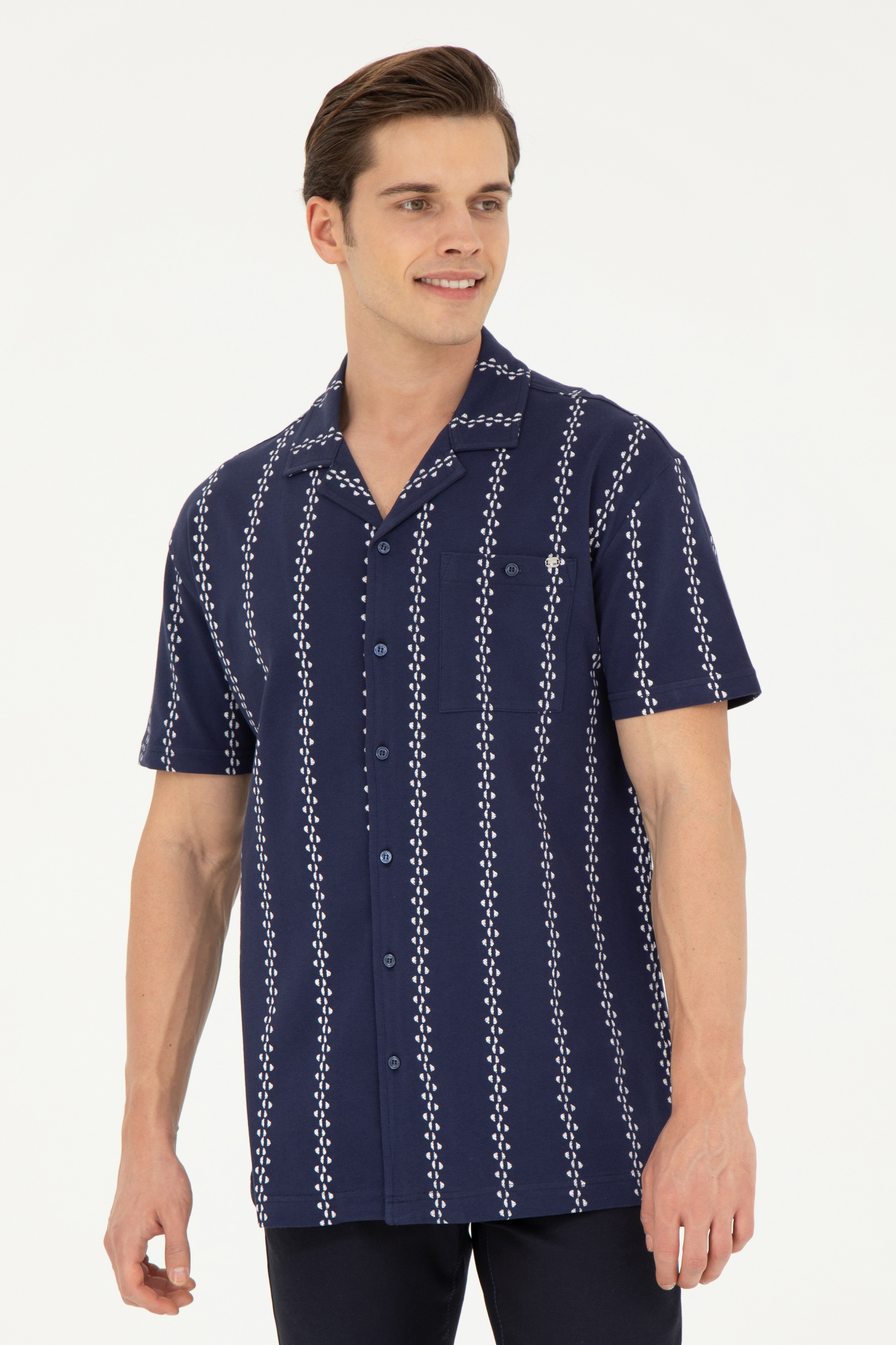 Erkek Lacivert Comfort Polo Yaka Tişört - Image 1