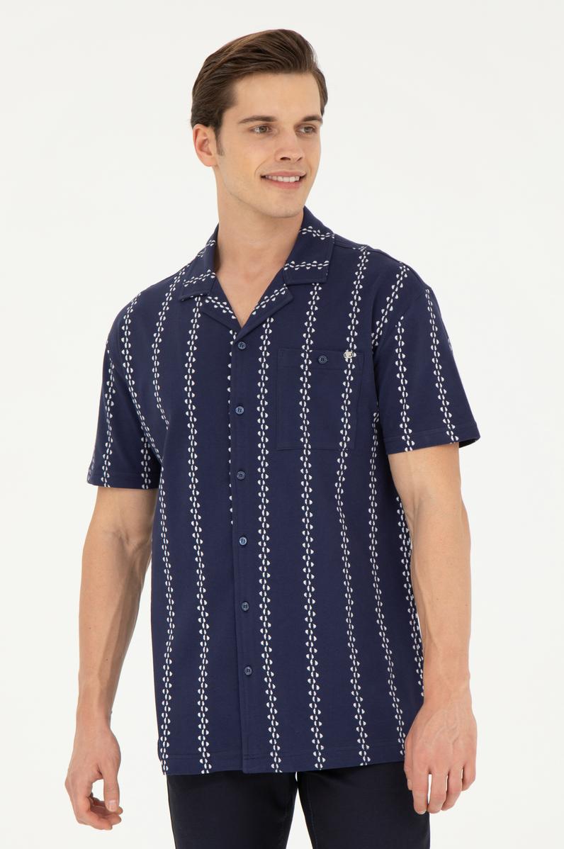 Erkek Lacivert Comfort Polo Yaka Tişört