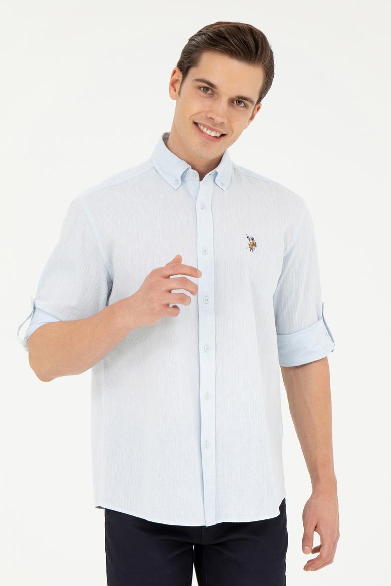Erkek Açık Mavi Uzun Kollu Gömlek
