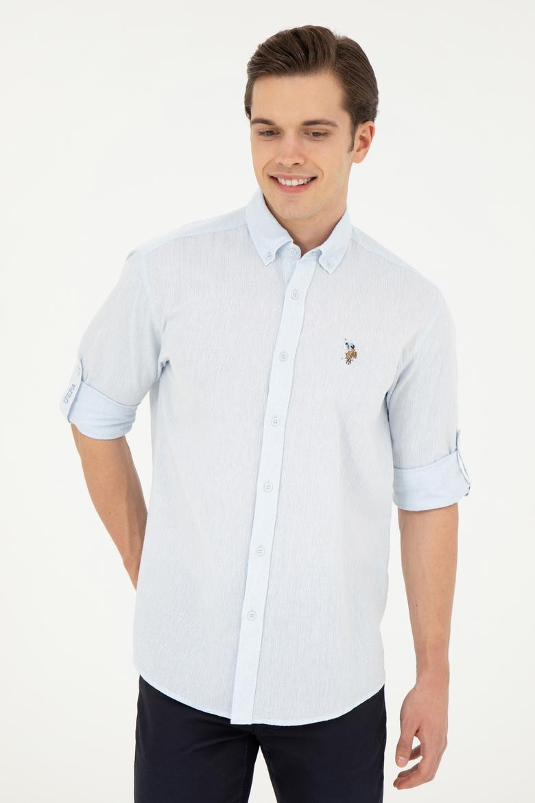 Erkek Açık Mavi Uzun Kollu Gömlek - 50263359019