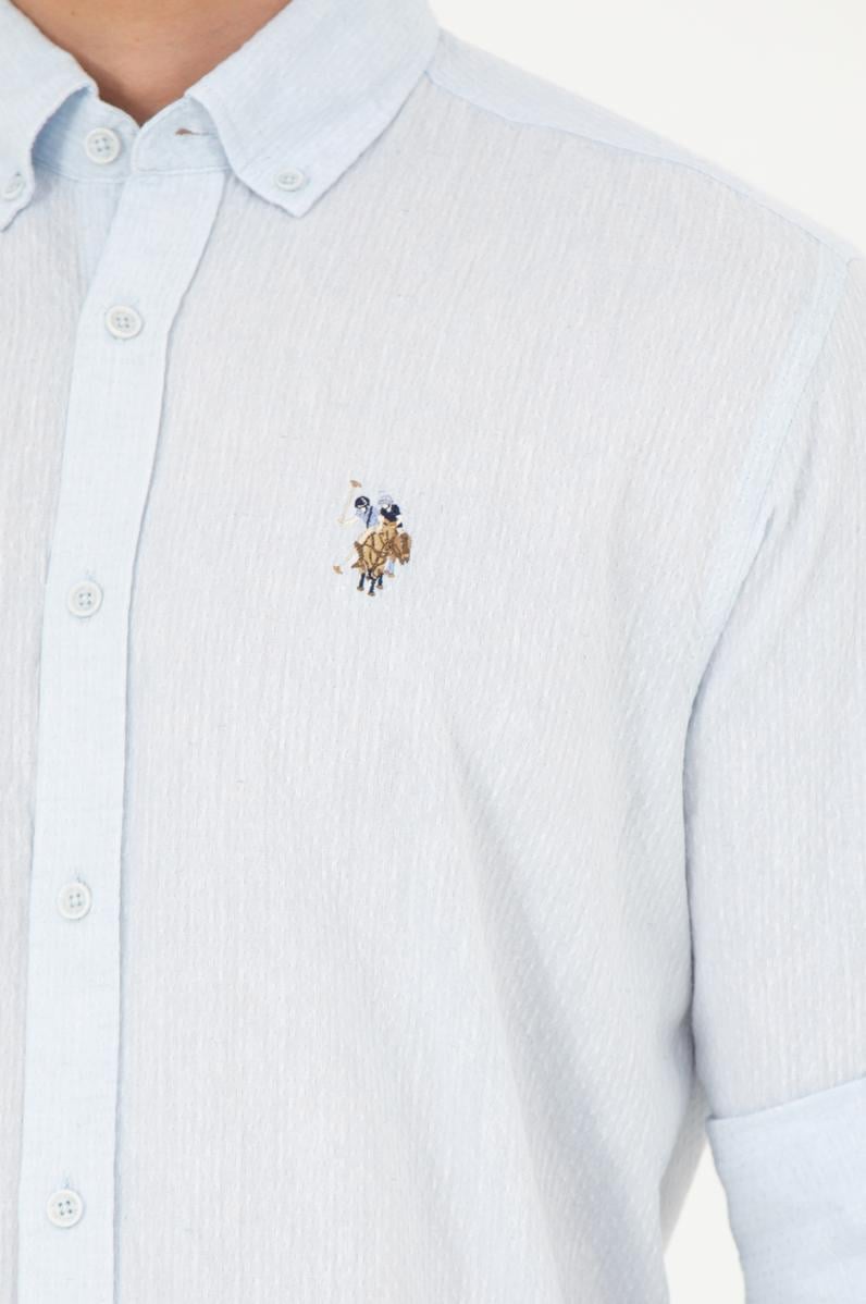 Erkek Açık Mavi Uzun Kollu Gömlek